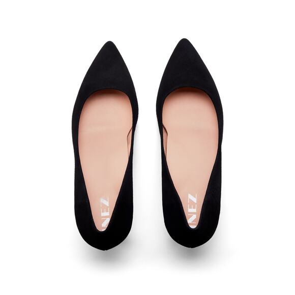 NWT Lola in Black Suede High Heel Stiletto Pump Size 8 Comfortable Chic Classic - Picture 4 of 16